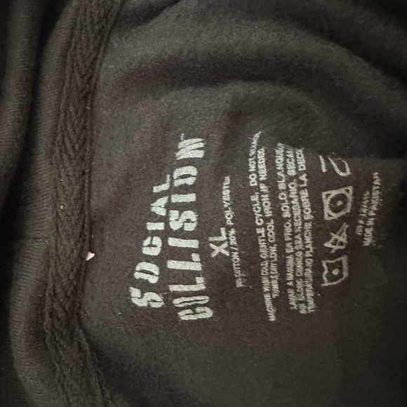 Social collision rock band Unisex Black Zip-Up hoodie with Skull Design new - Picture 7 of 7